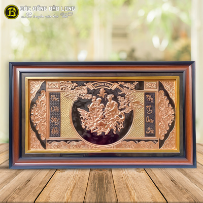 Quà Tặng Tranh Mừng Thọ Ông Bà Bằng Đồng Khổ Ngang Cao Cấp