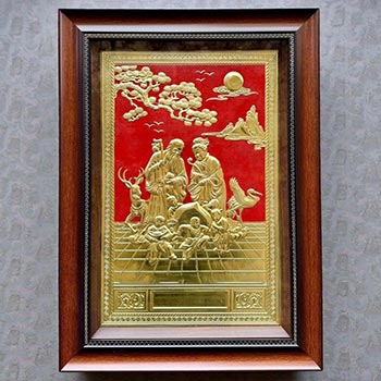 Tranh Đồng Mừng Thọ Cụ Ông Cụ Bà Khổ Dọc - Quà Tặng Ông Bà Cha Mẹ Ý Nghĩa