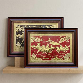 Quà Tặng Tranh Mã Đáo Thành Công Bằng Đồng Khổ Nhỏ 50cm x 70cm